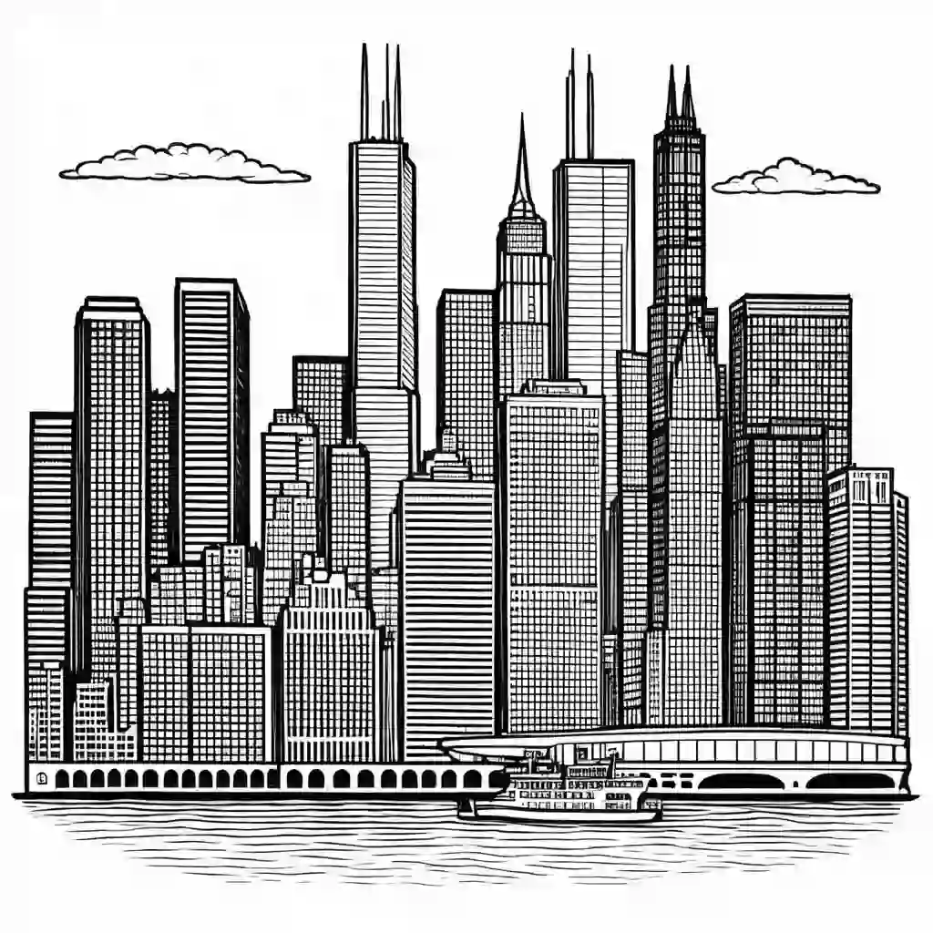 Chicago Skyline coloring pages
